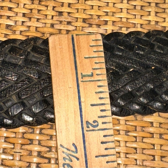 Vintage Lunar Eclipse Leather Braided Slouch Boho Belt Embellished Buckle Gypsy - Picture 6 of 6